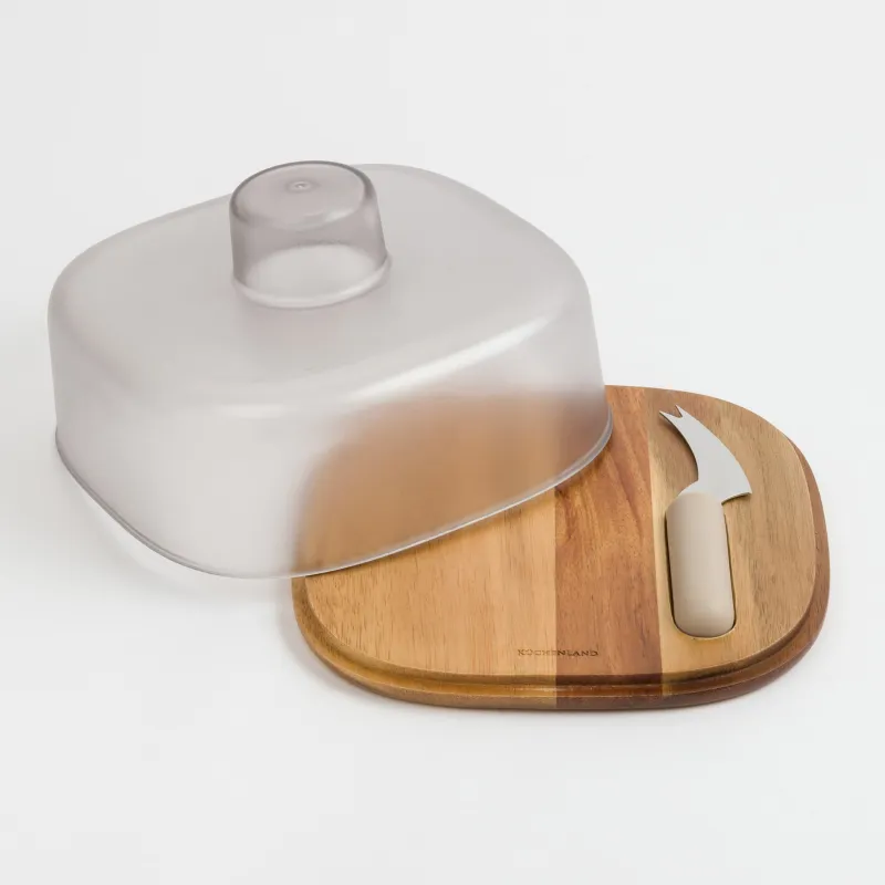 Набор для сыра, 3 пр, доска-блюдо/купол, сталь/дерево/пластик, Noble tree, image-2
