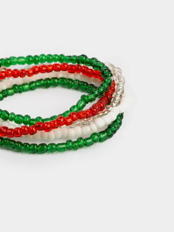 Білезіктер жиынтығы, 16 см, 5 дана, балаларға арналған, металл/шыны, түрлі түсті, Жаңа жыл, Jewelry Christmas, image-6