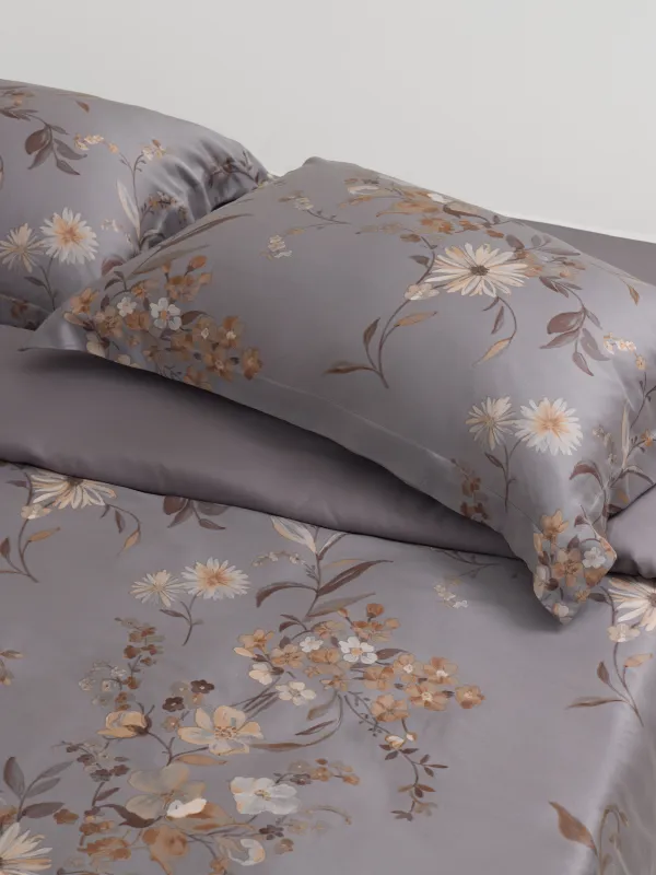 Постельное белье, евро, тенсель, Цветы и листья, Tencel, image-1