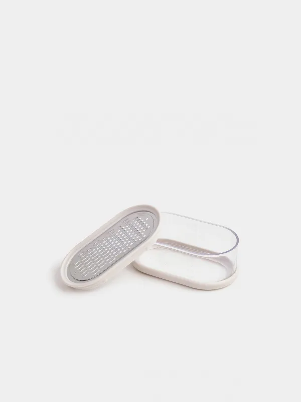 Үккіш, 14х8 см, контейнері бар, болат/пластик, сүт түстес, Soft kitchen, image-4