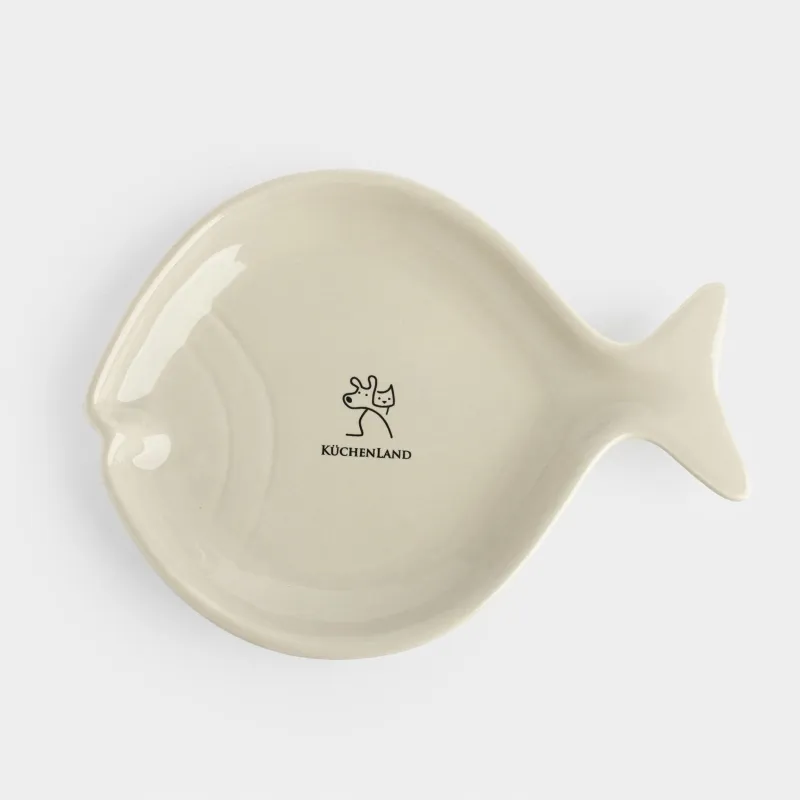 Жануарларға арналған тостаған, 18х14 см, 100 мл, жалпақ, керамика, сұр, балық, Whiskers