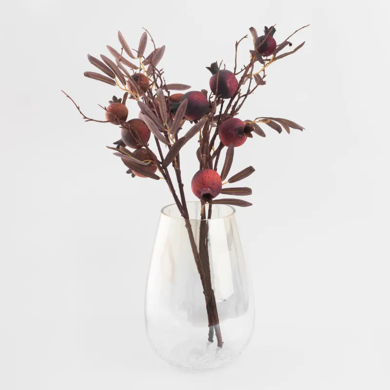 Гүл вазасы, 26 см, шыны, сарғылт-қоңыр градиент, Кракелюр, Ice, image-6