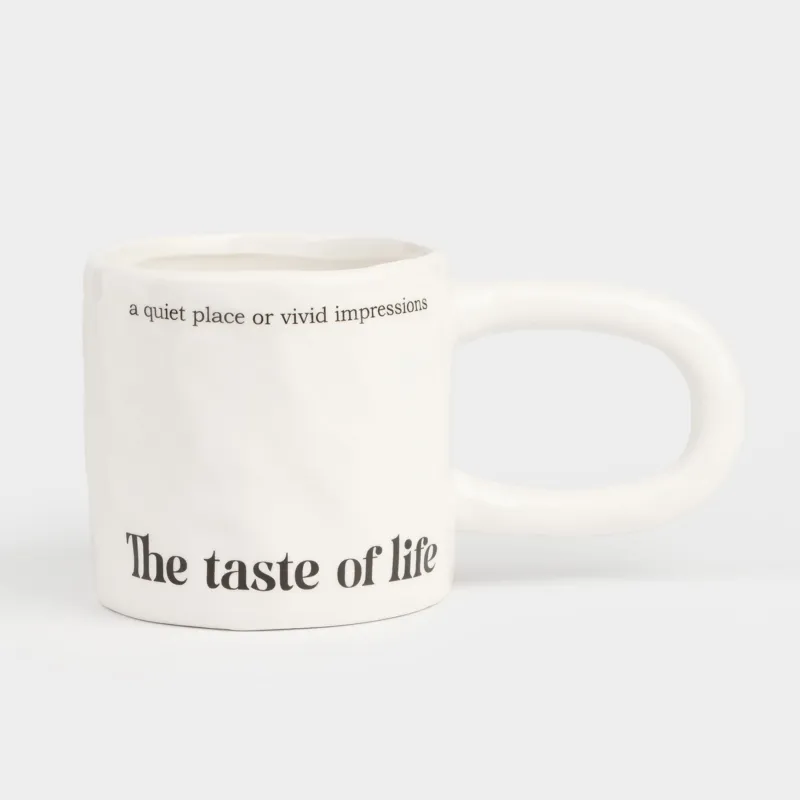 Саптыаяқ, 500 мл, керамика, сүт түстес, The taste of life, Crumple font