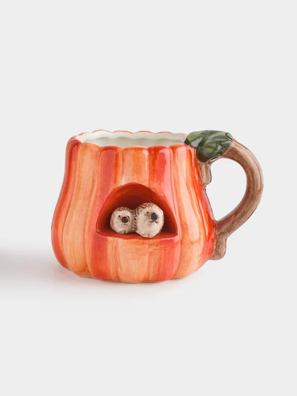 Саптыаяқ, 400 мл, керамика, қызғылт сары, Кірпі, Forest symphony, image-0