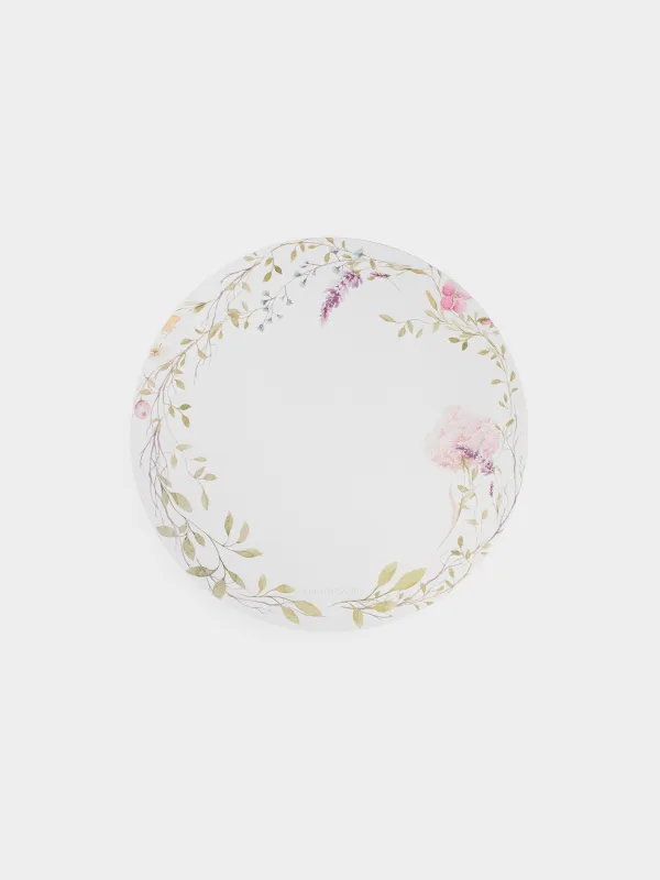 Аспаптарға арналған майлық, 38 см, ПВХ, дөңгелек, сүт түстес, Көктемгі гүлдер, Rock print, image-0