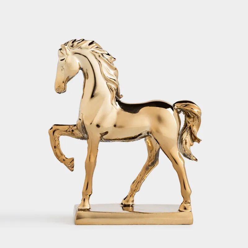 Мүсінше, 8 см, полирезин, шампан, Жылқы, Horse gold