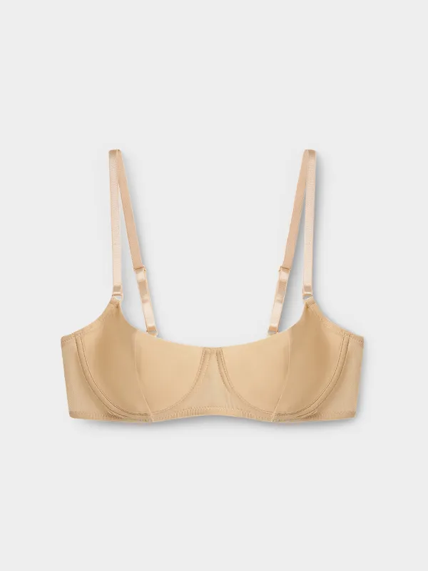 Бюстгальтер, өлшемі L, полиамид/эластан, сарғылт-қоңыр, Балконет, Edeminya, image-6