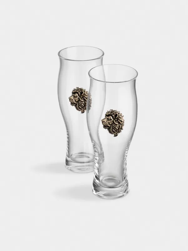 Стакан для пива, 600 мл, 2 шт, Золотистый лев, Lux elements, image-1