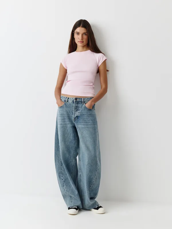 Футболка женская, р. L, хлопок/спандекс, розовая, Beatrisa, image-1