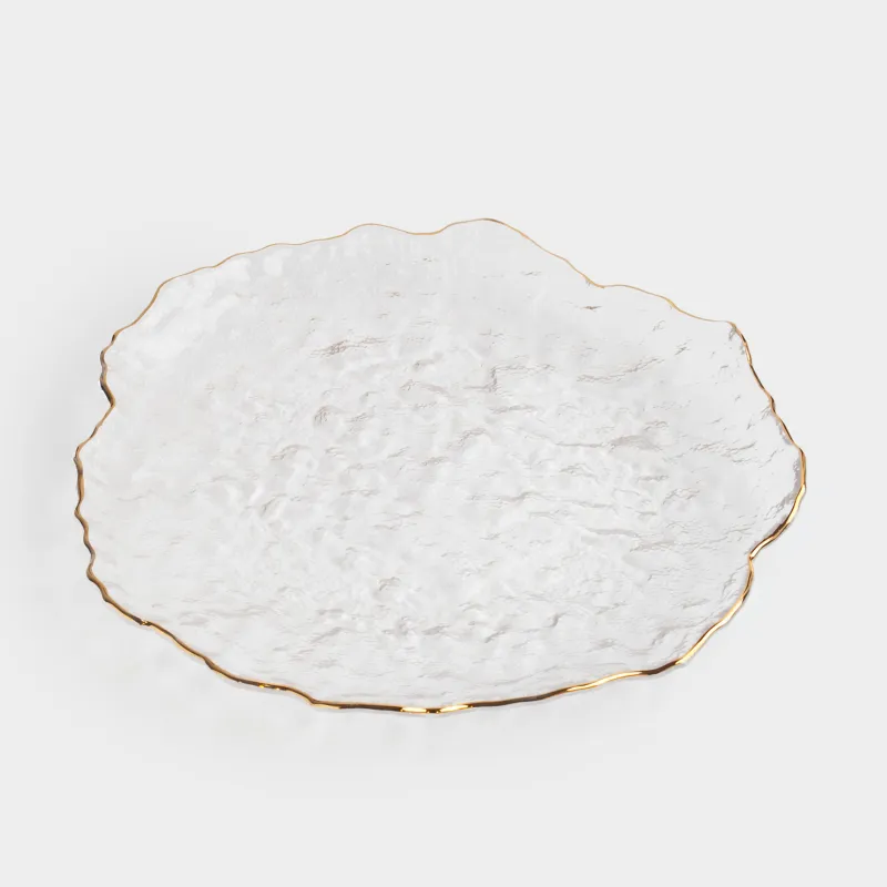 Ыдыс, 26 см, шыны, алтын жиегі бар, Nautilus gold