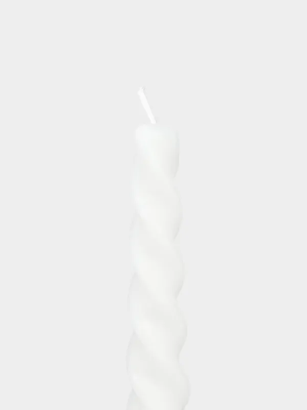 Шам, 20 см, жіңішке, сүт түстес, Шиыршық, Spiral shape, image-1