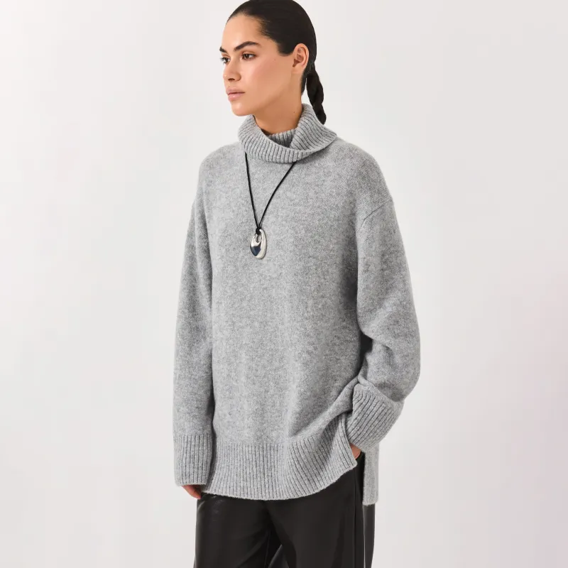 Әйелдер свитері, өлшемі L, полиэстер/акрил/нейлон/жүн, сұр, Kliona