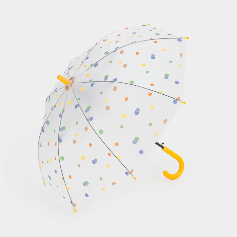 Қолшатыр-таяқ, 68 см, балаларға арналған, полиоксиэтилен, сары, нүктелі, Aspen