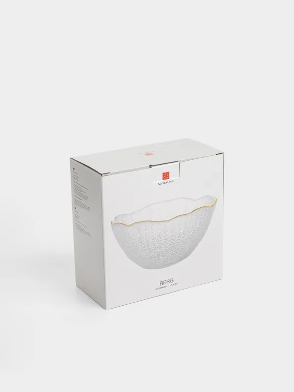 Салат ыдысы, 17х8 см, 700 мл, шыны, алтын жиектері бар, Berg, image-5