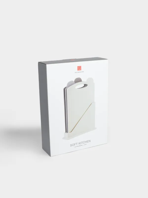 Кесу тақтасы, 31х20 см, 3 дана, тұғырда, пластик, сарғылт-қоңыр/қоңыр, Soft kitchen, image-6