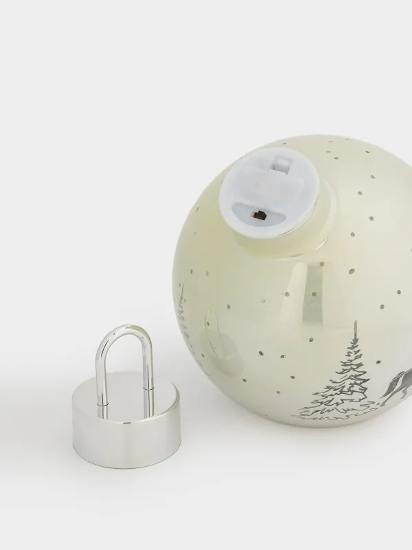 Статуэтка с подсветкой, 19 см, Шар с лошадью, Silver style, image-4