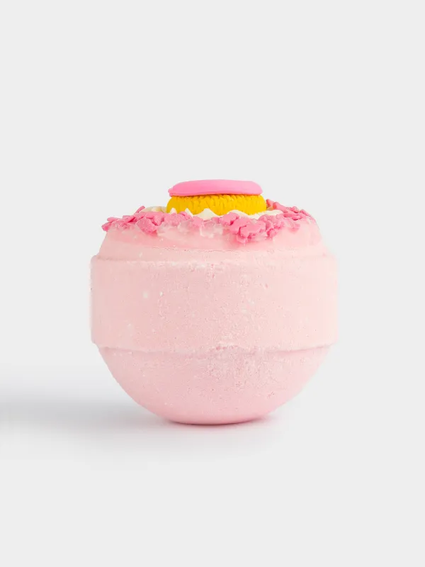Ваннаға арналған бомба, 130 гр, ойыншығы бар, қызғылт, Құлпынай йогурты, Пончик, Food spa, image-3