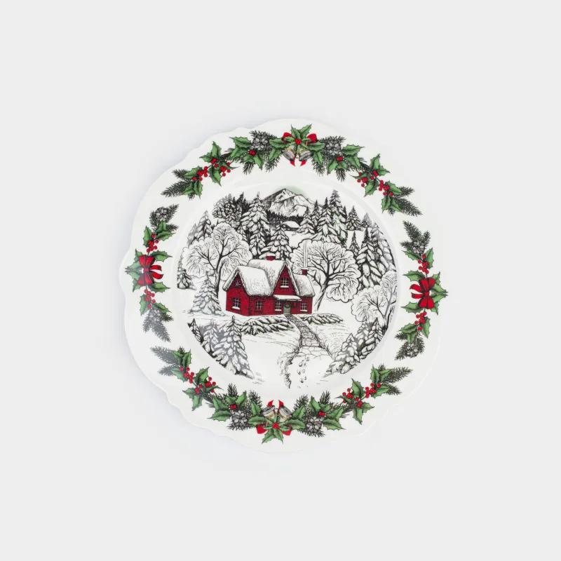 Тарелка обеденная, 27 см, фарфор N, белая, Дом в лесу, Forest house