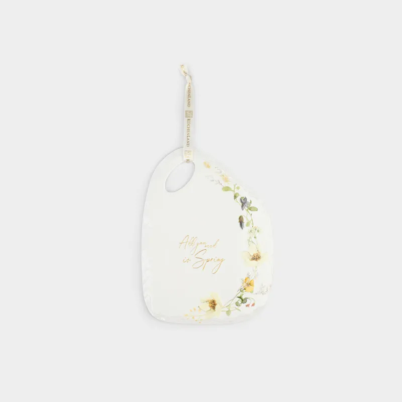 Ыстыққа арналған тұғыр, 18х24 см, керамика/тығын, ақ, Сары гүлдер, Floweri