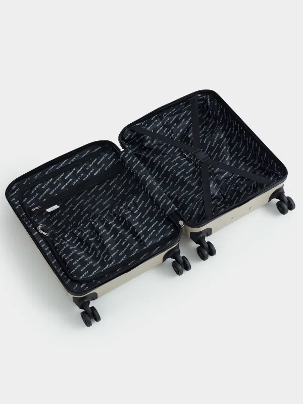 Чемодан S, 39х22х55 см, 2,7 кг, пластик, бежевый, Travel comfort, image-6