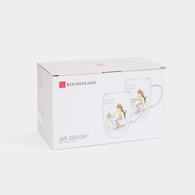 Саптыаяқ, 440 мл, 2 дана, шыны Б, қызғылт, Spring together, Air decor, image-4