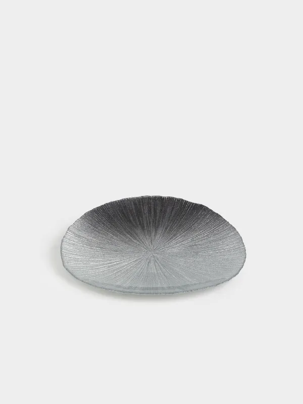 Түскі ас тәрелкесі, 28 см, шыны, күміс түстес және сұр, Angle, image-1