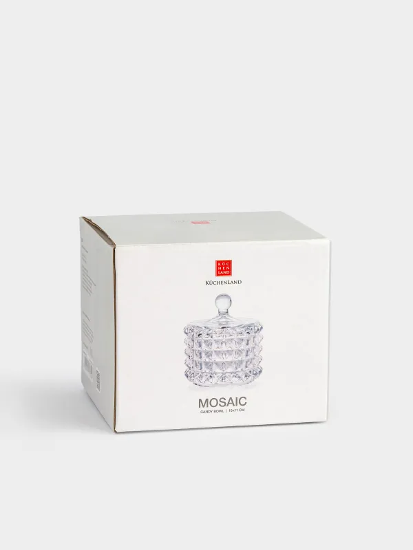 Кәмпит ыдысы, 10х11 см, қақпағы бар, шыны Р, Mosaic, image-5