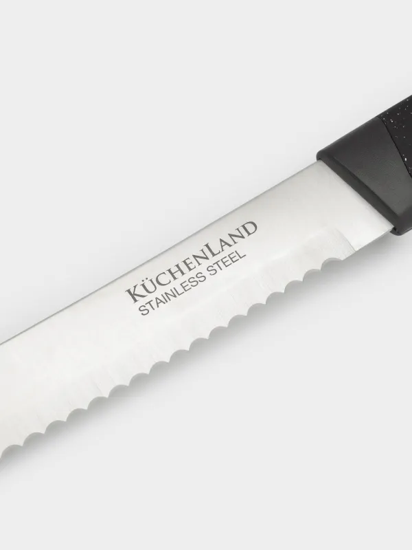 Пышақ жинағы, 5 зат, түпқойма, болат/пластик, қара, дақ, Steel speckled, image-4