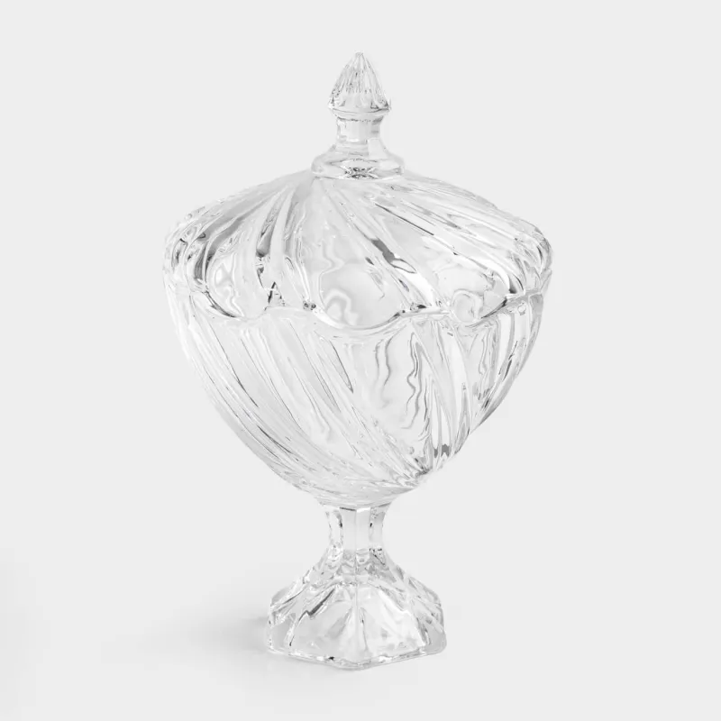 Кәмпит ыдысы, 14х23 см, 480 мл, аяқты, қақпағы бар, шыны Р, Torsido