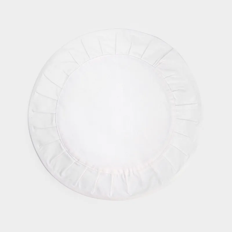 Аспаптарға арналған майлық, 38 см, мақта, дөңгелек, сүт түстес, Толқынды жиектер, Color wavy