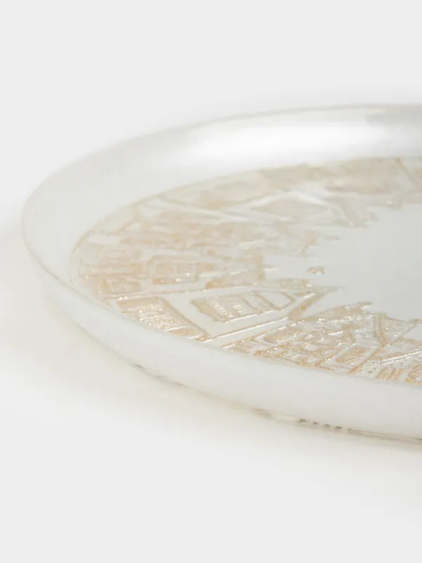 Ыдыс, 31х2 см, шыны, сүт түстес/шампан, Үйлер, Houses pattern, image-3