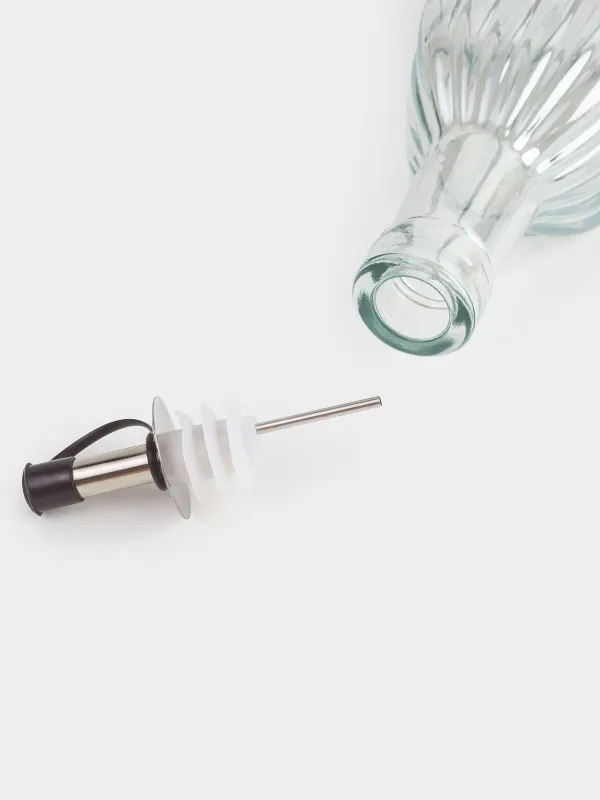 Майға немесе сірке суына арналған бөтелке, 500 мл, мөлшерлегіші бар, шыны/болат, інжу-маржан, Ribby polar, image-4