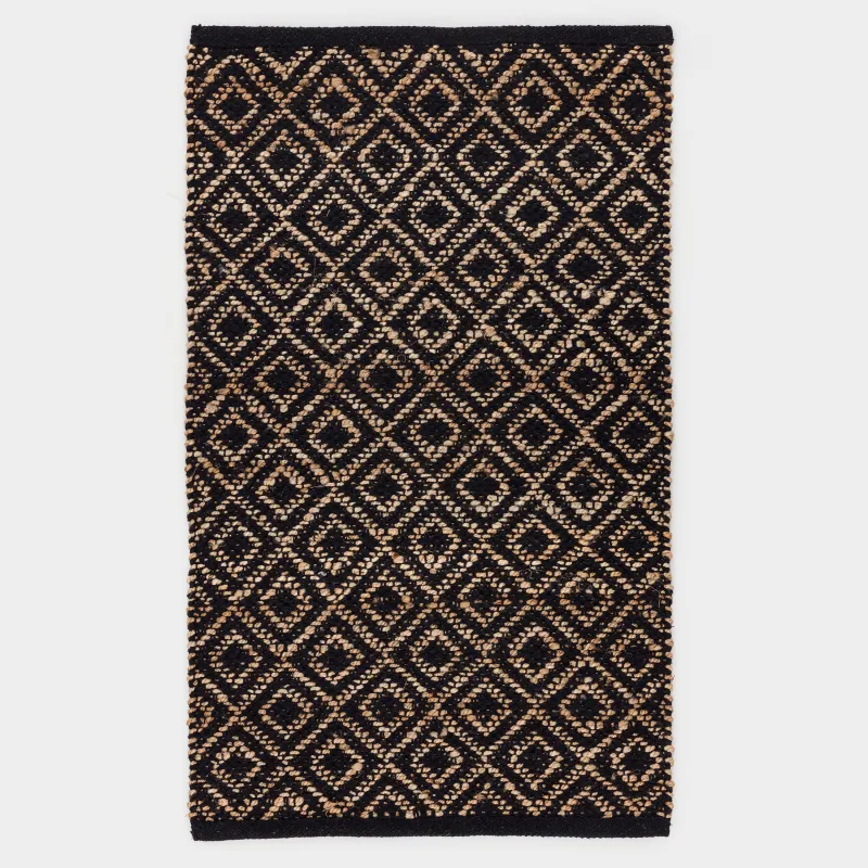 Кілем, 60х100 см, джут / мақта, құм / қара, Гауһар, Jute, image-7