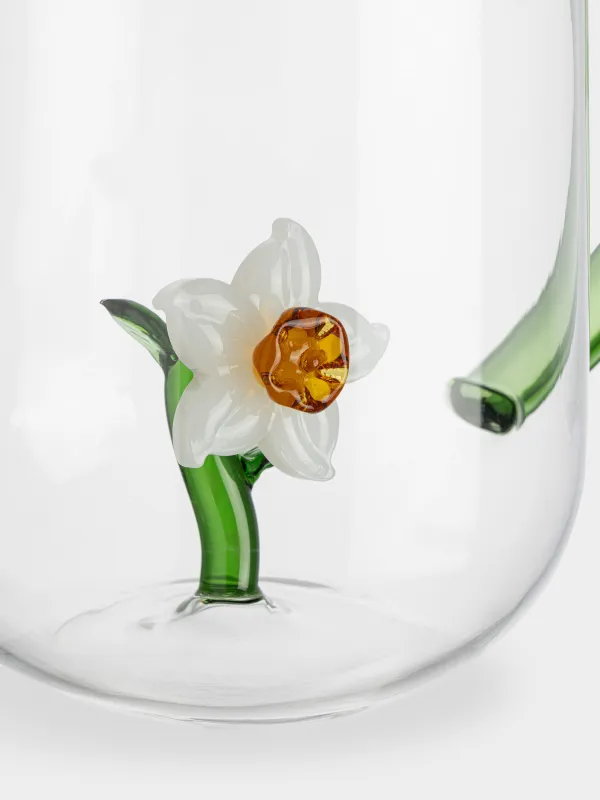 Кружка, 600 мл, стекло Б, зеленая ручка, Нарцисс, Shape, image-1