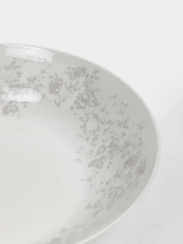 Ас сервизі, 6 адам, 18 зат, фарфор P, ақ, Сұр гүлдер, Gentle flowers, image-5