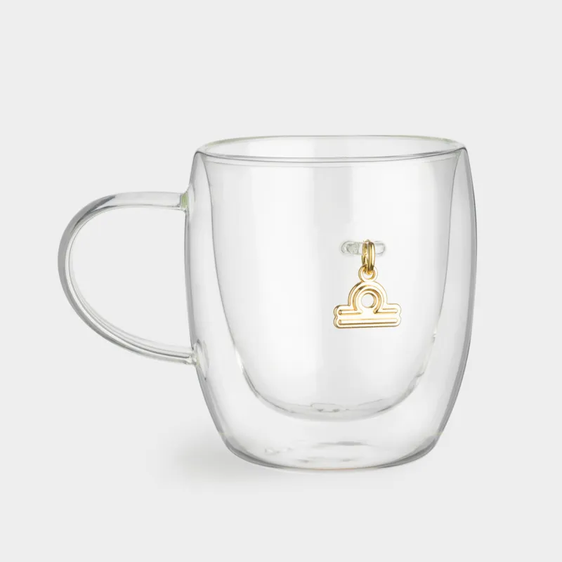 Саптыаяқ, 280 мл, шыны Б/металл, алтын түстес аспасы бар, Таразы, Air figure zodiac