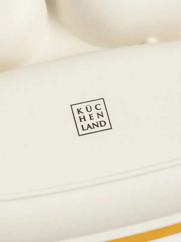 Түскі ас тәрелкесі, балаларға арналған, 18 см, 3 бөлім, бамбук, шаршы, сары, динозаврлар, Dino, image-7