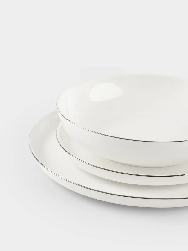 Түскі ас жиынтығы, 6 парсы, 18 пр, фарфор F, ақ, Ideal silver, image-9