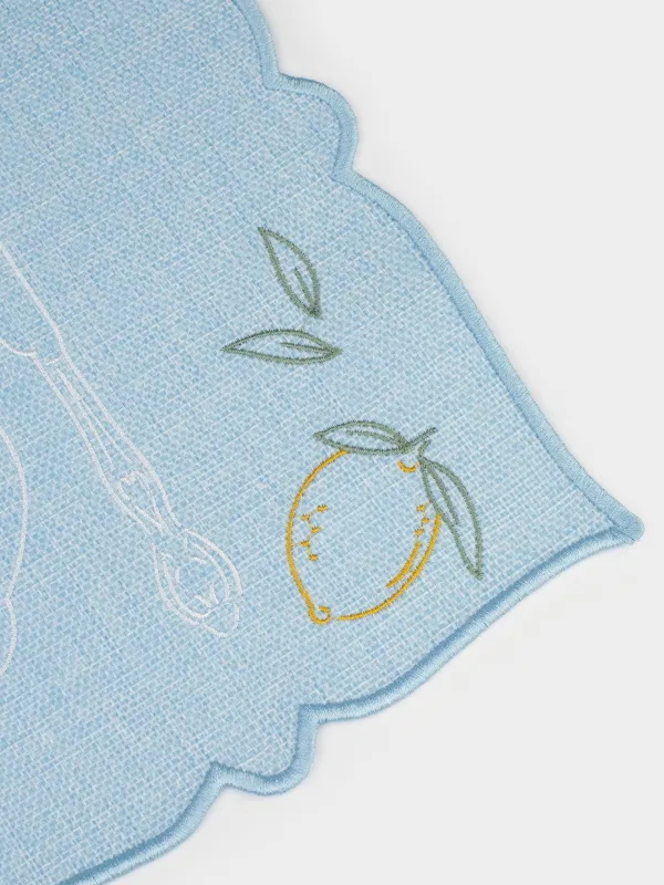 Салфетка под приборы, 30х45 см, полиэстер, прямоугольная, голубая, Сервировка, Enclose, image-3