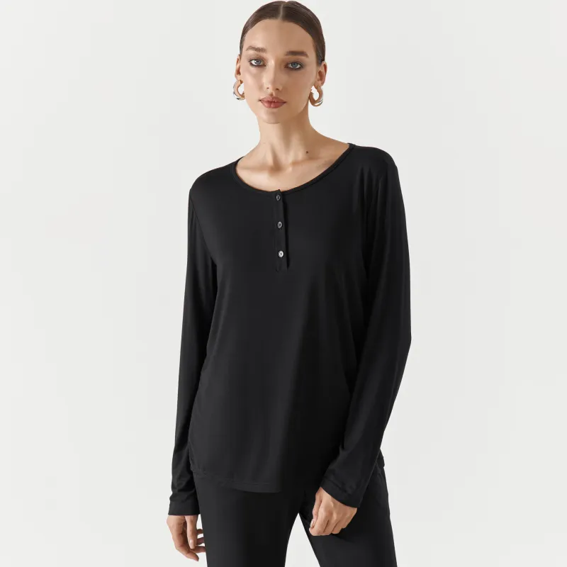 Әйелдерге арналған лонгслив, үйге арналған, өлшемі L, вискоза/спандекс, сұр-қоңыр, Kelsey