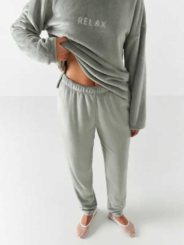 Әйелдер шалбары, үйге арналған, өлшемі S, флис, ашық жасыл, Isabelle, image-1