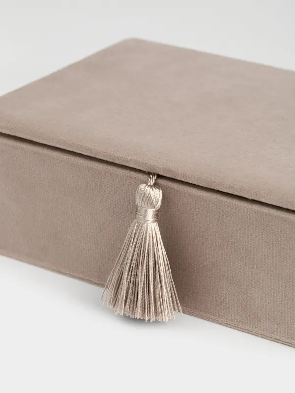 Зергерлік қобдиша, 18х6 см, шашағы бар, барқыт/МДФ, сүтті, Velvet, image-4