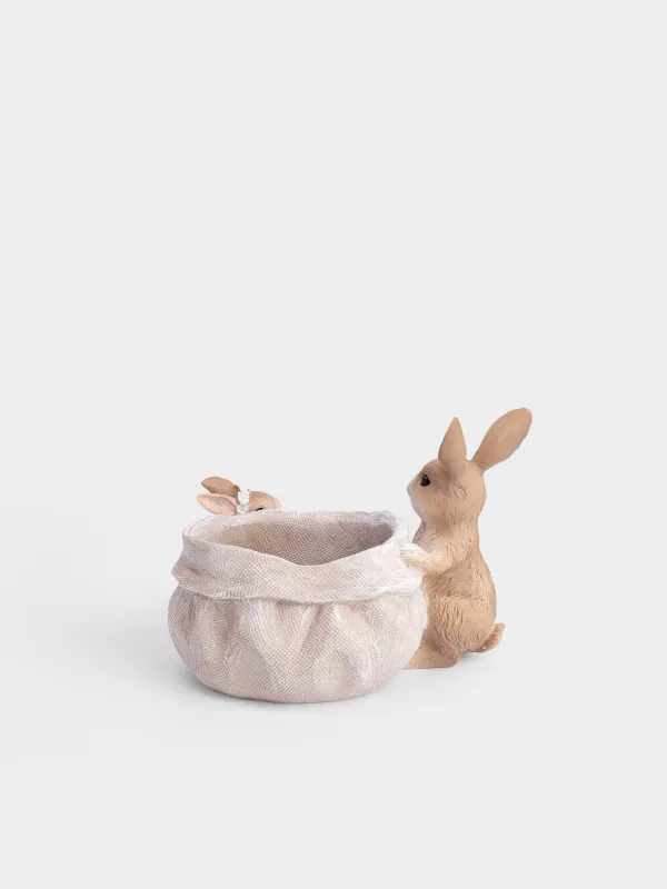 Кәмпит ыдысы, 24х19 см, полирезин, сарғылт-қоңыр, Қояндар, Easter, image-4