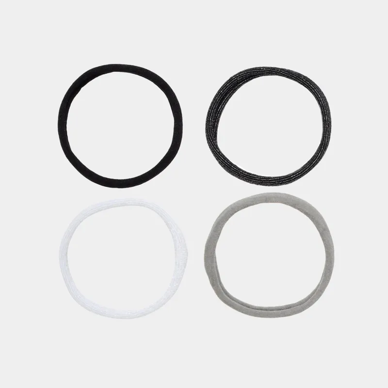 Шаш резеңкесі, 5 см, 8 дана, полиэстер, сұр/ақ/қара, люрекс, Basic