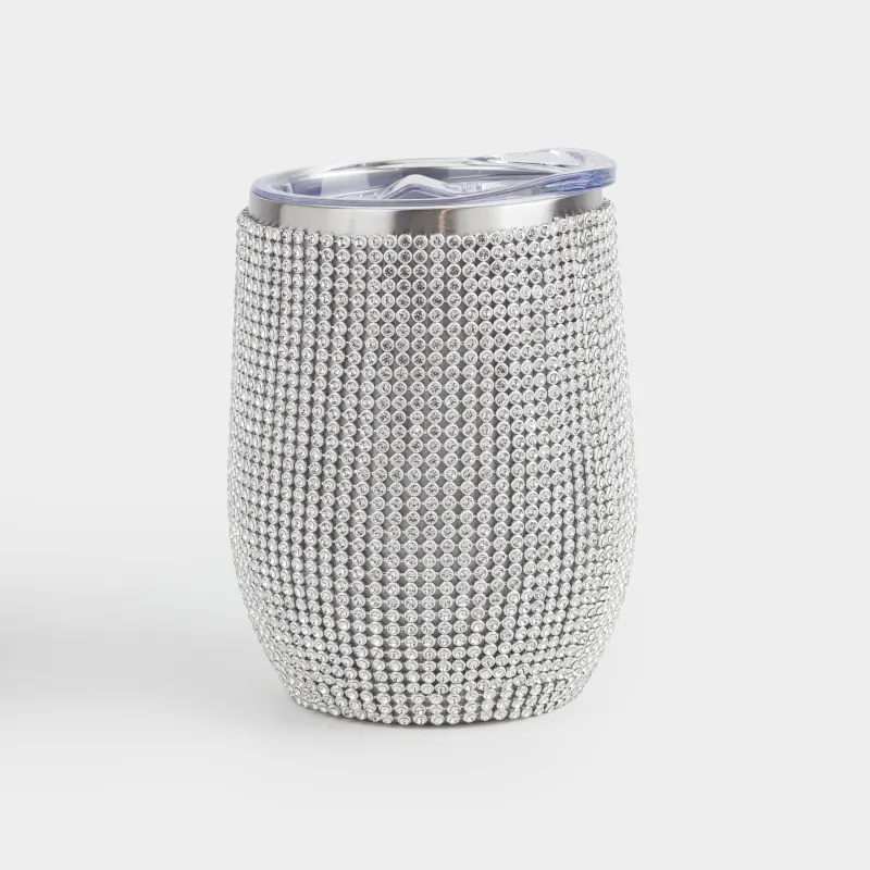 Термо саптыаяқ, 350 мл, болат/страздар, алтын, Crystal decor, image-0