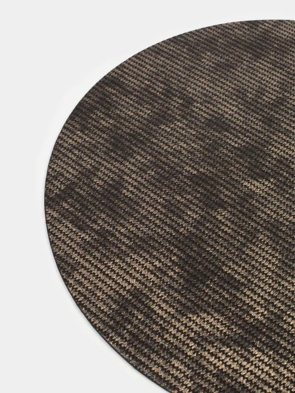 Салфетка под приборы, 38 см, ПВХ/полиэстер, круглая, черно-золотистая, Rock, image-2