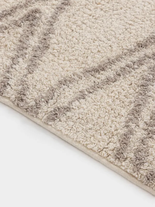 Кілем, 80x150 см, қылшықтары бар, мақта, құм, гауһар тастар, Ромбтар, image-1