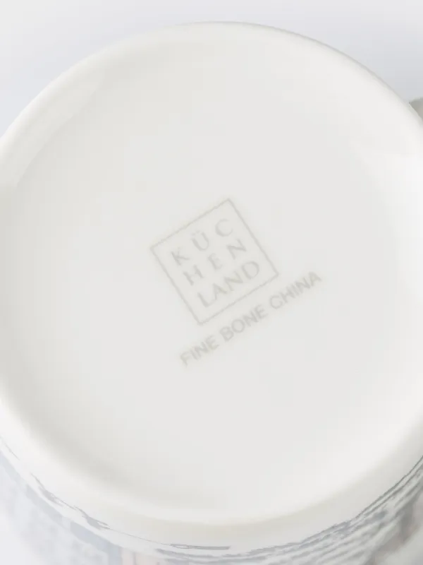 Саптыаяқ, 450 мл, фарфор F, ақ және сұр, Қар басқан қала, House built, image-4