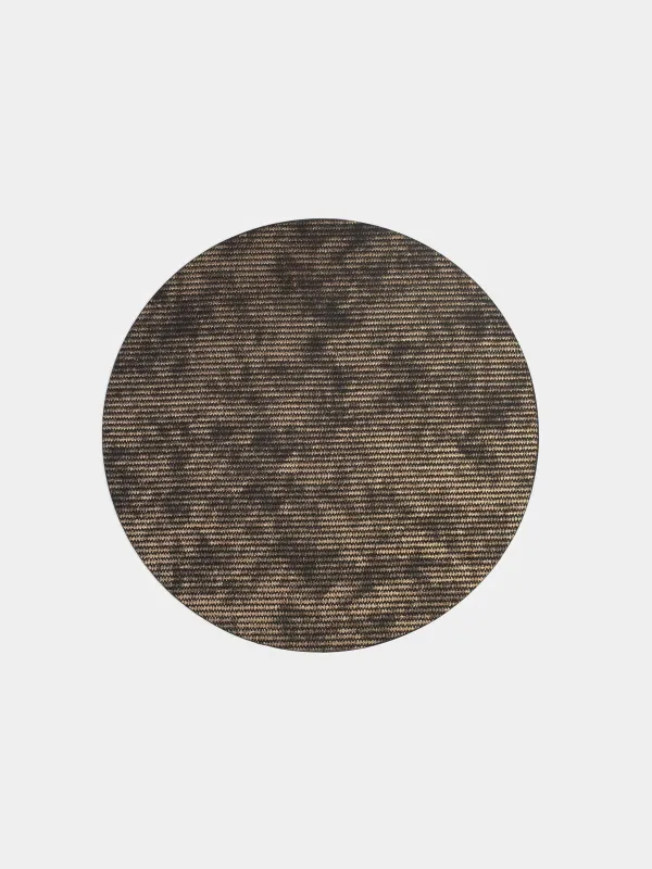 Салфетка под приборы, 38 см, ПВХ/полиэстер, круглая, черно-золотистая, Rock, image-0