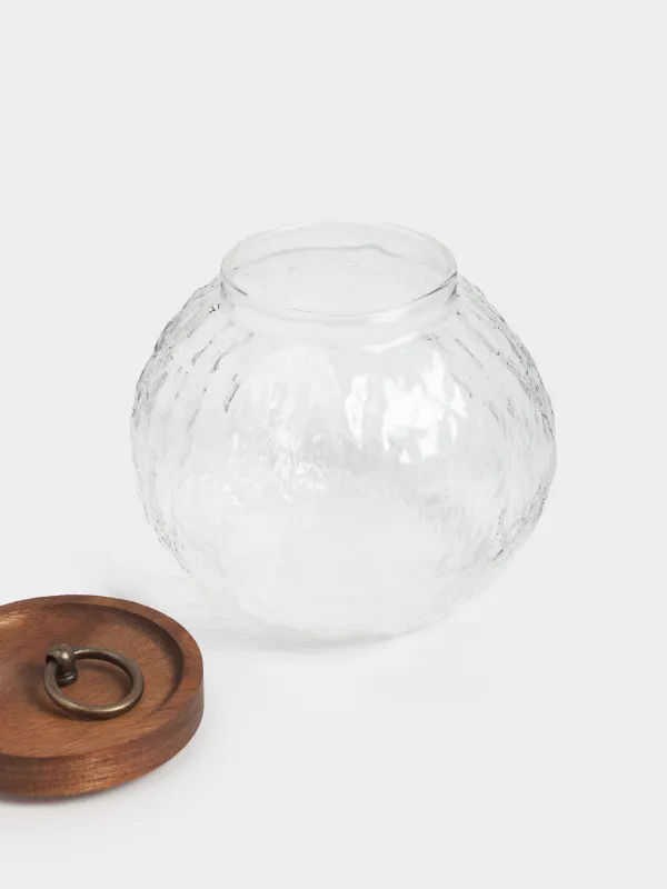 Сусымалы өнімдерге арналған құты, 1,2 л, шыны/ағаш, Glacial wood, image-3